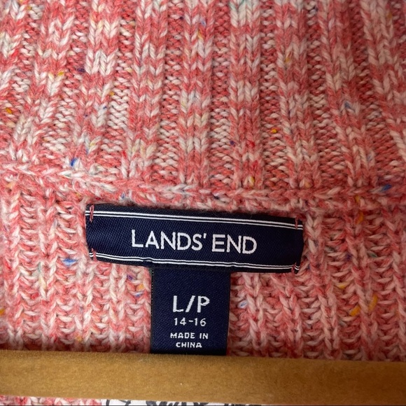 Lands’ End Red Knitted Pullover Quarter Zip Sweater - Picture 8 of 8